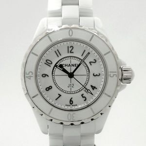 Auth CHANEL J12 33mm Ceramic Women's Quartz 200073