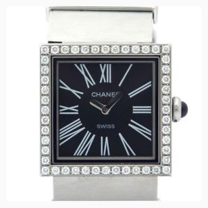 Auth CHANEL Mademoiselle  Women's Quartz SS&Diamond 180542