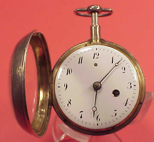 Vintage Verge Fusee 1/2 1/4 Repeater 7 1/2min Pocket Watch Silver Mvt Case /Fit