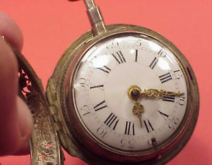 Repousse Augsburg Lorentz Reich Verge 1/2 1/4 Repeater 7 1/2min Pocket Watch