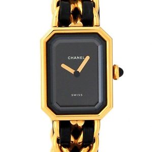 Auth CHANEL Premiere L  Women's Quartz GP&Leather  204211