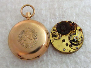 BILLODES Antique SWISS ART DECO Gold Pocket Watch for Repairing or Spare Parts