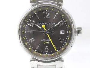 Auth Louis Vuitton Tambour  GMT Automatics Stainless Steel(SS) Men Q1131
