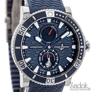 Ulysse Nardin Maxi Marine Diver Automatic Watch Blue Dial Rubber 263-90-3/93
