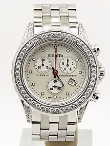 Giantto Titanic Chronograph Diamond Bezel and Lugs with Mother of Pearl Dial