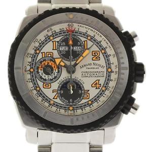 Armand Nicolet 9168G Chronograph Complete Calendar Steel 2 Years Warranty #82-1