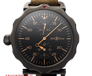 BELL&ROSS V-WW2-REG-HERI-CA Vintage Bomber Regulator CHRONOGRAPH Watch Used Rare