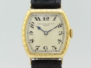 Collector Vintage Patek Philippe Wrist Watch Yellow Gold Tonneau Manual Wind Aro