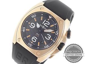 BELL & ROSS MARINE AUTOMATIC MEN'S 44MM 18K ROSE GOLD RUBBER STRAP BR0292