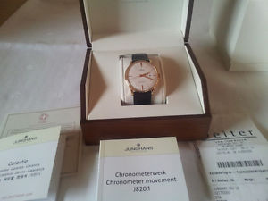 Junghans Meister Chronomete rosé Glasboden mit Alligatorband *NEU* UVP € 1.890,-