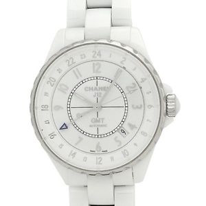 Auth CHANEL J12 GMT H3242  Men's Automatic ceramic White 188857