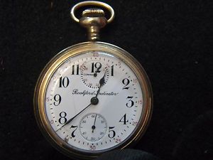 Rare 1910 16S Rockford 17J "Indicator" Pocket Watch;  Keeps Time; 20 Yr GF Case