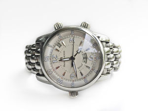 Maurice Lacroix Masterpiece Reveil Globe Alarm GMT MP6388 Stainless Steel 43mm