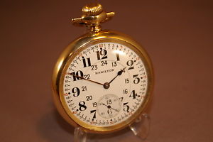 1910 Ball-Hamilton 999N 23 Jewels "OFFICIAL RR STANDARD" Gold Pocket Watch 16s