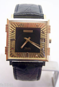 NOS 18K Gold JUVENIA MACHO Mens 25J AUTOMATIC Watch* 1 Year Store Warranty