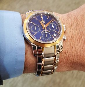 Girard Perregaux Ferrari 18KY & Steel Chronograph Blue Dial Watch 38mm #8020