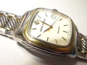 David Yurman Thoroughbred 18k/SS 2-Tone Auto Date Watch T301-LS8 RRP $4650