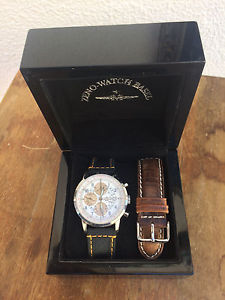 Zeno watch basel Valjoux 7750 Movement Wristwatch swiss made All stainless steel