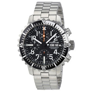 Fortis Marine Master Black Dial Chronograph Mens Watch 671.17.41 Mg