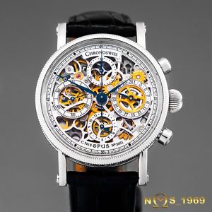 CHRONOSWISS OPUS SKELETON CH 7523 S CHRONOGRAPH 38MM AUTOMATIC BOX & PAP
