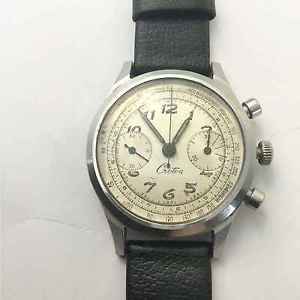 Vintage 1945 SS Croton " Clamshell" Chronograph with original Dial , 4x signed