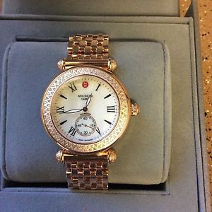 NEW MICHELE CABER ROSE GOLD DIAMOND WATCH - MOP FACE ON BRACELET MWW16A000044