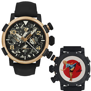 Romain Jerome Pinup Art Girls 18K Gold WWII B-17 Chronograph Men's Watch