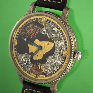 Vintage Ulysse Nardin Unique Designer Dial Hand Engraved Movement Titanium case
