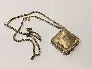 VINTAGE LADYS WATCH 14K GOLD ELGIN  STAR-LITE WATCH LOCKET PENDANT