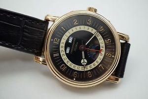 WALDEN INTERNATIONAL 0900 WORLD TIME 18K ROSE AUTOMATIC C.2000'S 40 MM NICE!!