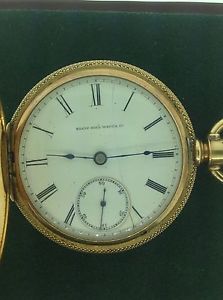 Solid 18K Gold Hunter Case Elgin Grade 88 Pocket Watch Circa 1880