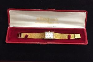 18K Yellow Gold Rare Nileg Men's Dress Watch In Original Box 51.8 Grams
