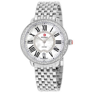 New Michele Serein Mother of Pearl Dial Steel Ladies Watch MWW21B000030