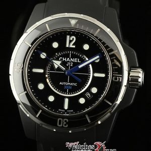 Chanel New J12 H2558 42mm Marine Black Ceramic Rubber Box/Papers/Warranty #CH2