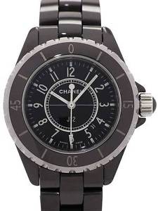 CHANEL Women's Watch J12 Black ceramic 33 mm H0682