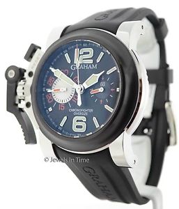 Graham Chronofighter Oversize 2OVBV-1 Chronograph Watch Box/Papers NEW