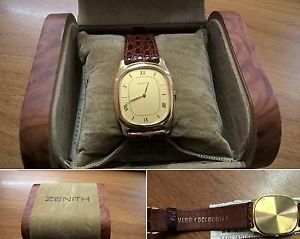 ZENITH OROLOGIO ORO 18 KT - Quartz Cinturino in Pelle di COCCODRILLO NUOVO rolex