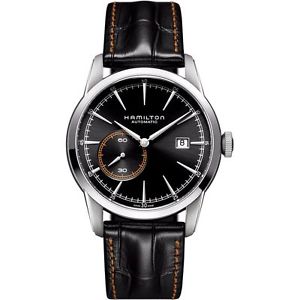 Hamilton H40515731 Mens Black Dial Analog Automatic Watch with Leather Strap