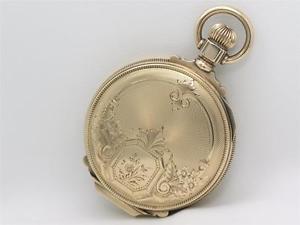 BEAUTIFUL & RARE 14S SOLID 14K OVER 8K BOX HINGE HUNTER WALTHAM POCKET WATCH!