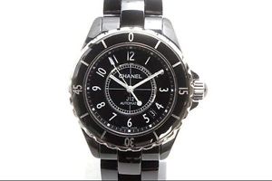 CHANEL J12 33mm H0682 Black Ceramic CE SS Black Dial Quartz Ladies FS NOS #1373