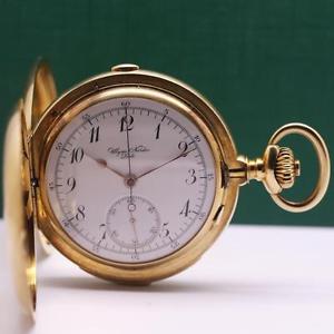 OVERSIZED ULYSSE NARDIN MINUTE REPEATER CHRONOGRAPH 18K YELLOW GOLD POCKET WATCH