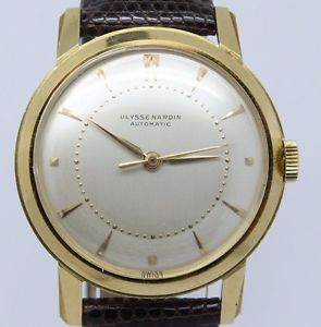 VINTAGE 1950's Ulysse Nardin 18k Gold Mens 35mm Automatic Watch Felsa NEAR MINT
