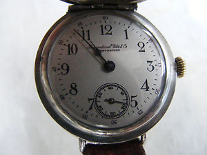 VERY RARE I.W.C SILVER HUNTER TRENCH WRISTWATCH c1920s ABSOLUTELY STUNNING
