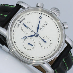 WIE NEU CHRONOSWISS SIRIUS CHRONOGRAPH DAY DATE FULLSET UHR Ref. 7543K
