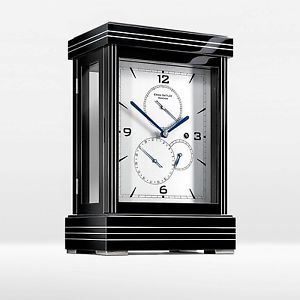 ERWIN SATTLER OROLOGIO DA TAVOLO DI LUSSO METRICA VERNICE NERO INSERTI METALLO