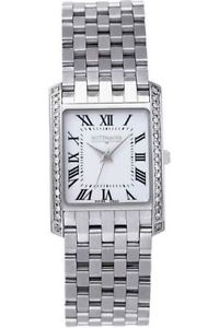 Wittnauer Mens Stainless Steel Watch with Diamond Bezel 10E00