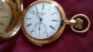 Gold Watch Quarter Repeater Chronograph by Henry Sandoz Le Locle No 1166