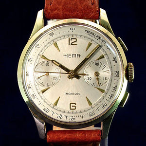 Hema Cronograph Handaufzug von 1958 kaum benutzt mit Garantie