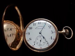 VINTAGE MERMOD JACCARD & KING CO SOLID 14K  GOLD POCKET WATCH WORKING!! 87.2g*