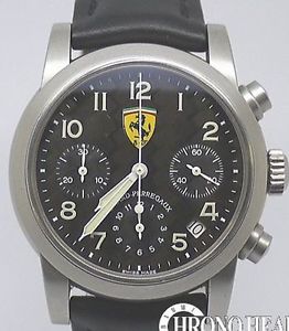 GIRARD PERREGAUX 8020 Ferrari Chronograph Black Dial Auto Watch Used Rare